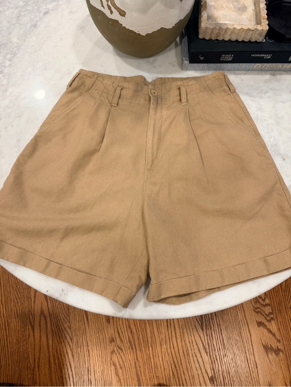 The Limited Linen Blend Shorts Size 10 Camel Tan High Rise Vintage
